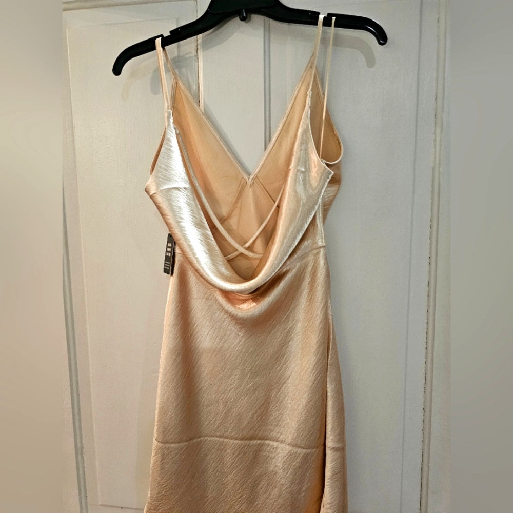 Express M Low Baxk Gold Mini Dress